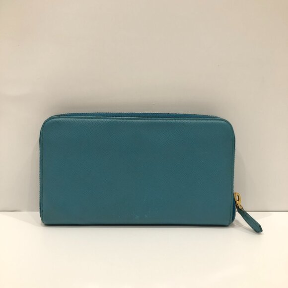 Prada Blue Zip Around Long Wallet Sku#84136 (Gently used) - Picture 2 of 15